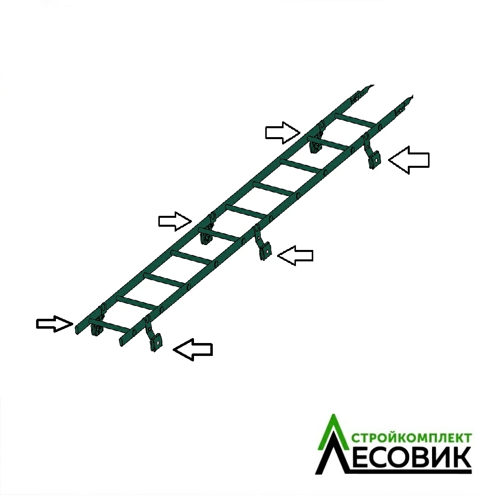 картинка Лестница Кронштейн к крыше (Комплект 4шт и метизы)