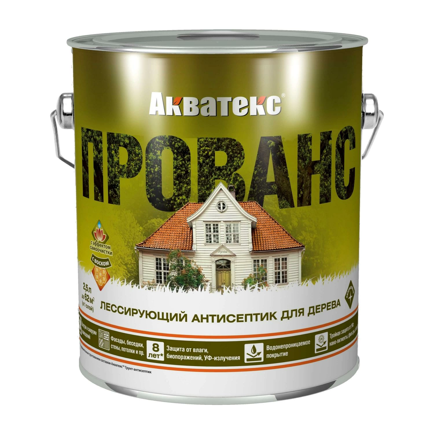 картинка Акватекс ПРОВАНС. Орех. 2,5 л. Инновационный лессирующий антисептик для дерева