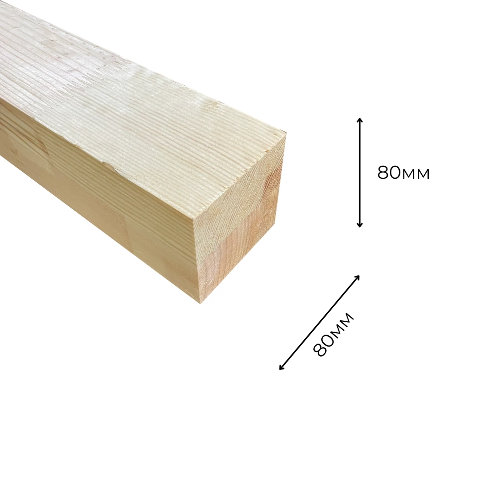 картинка Клееный брус 80х80х6000мм сорт А/А