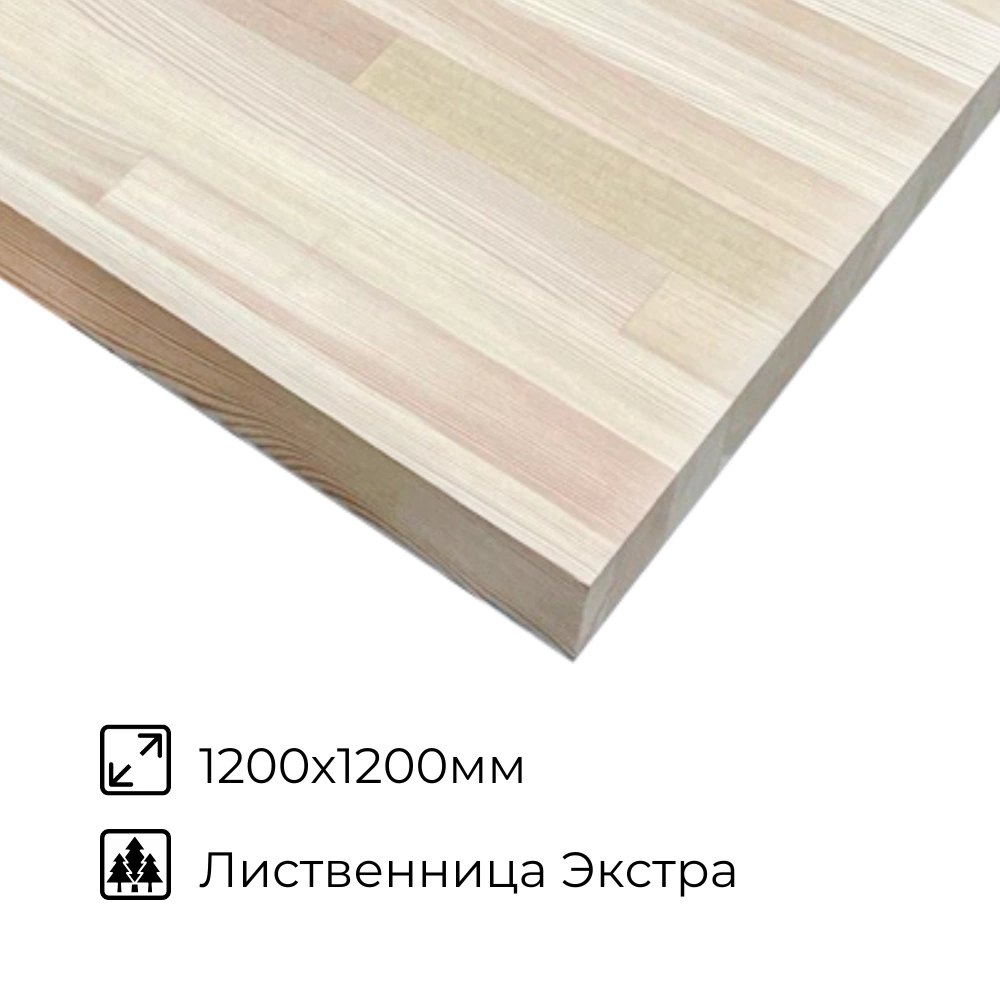 картинка Площадка лиственница 40х1200х1200мм сорт Экстра