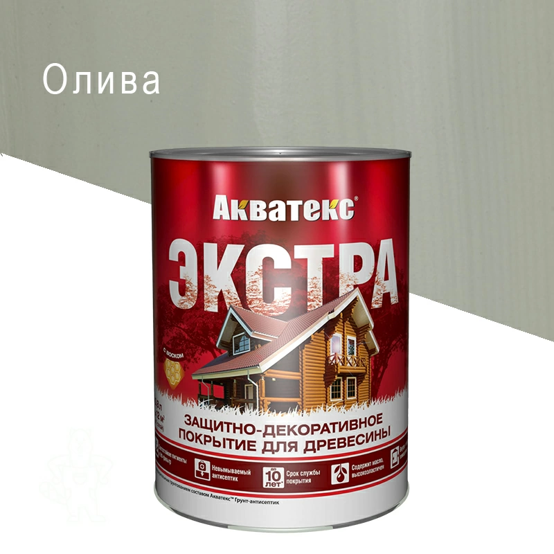 картинка Акватекс ЭКСТРА. Олива. 0,8 л. Защитно-декоративное покрытие для древесины