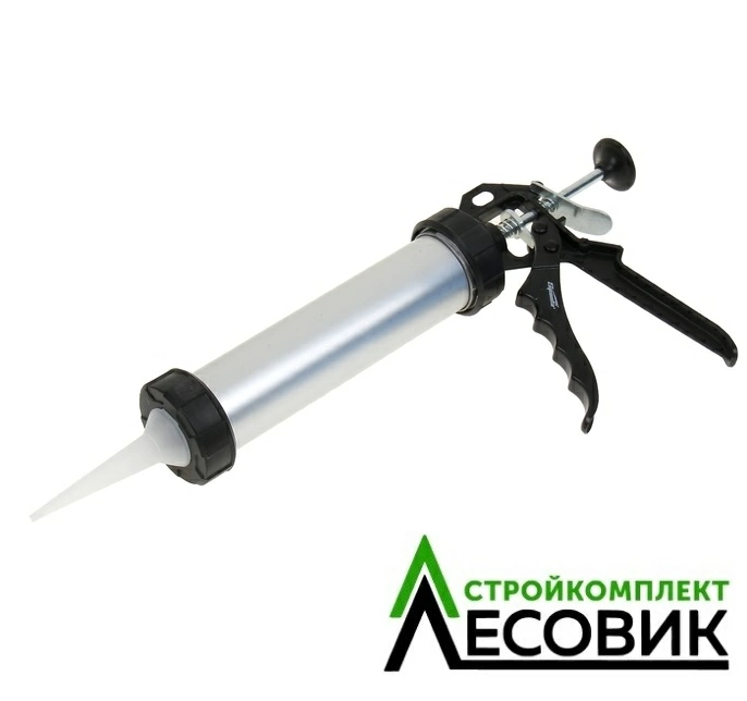 картинка Пистолет для герметика, 750мл, "закрытый", алюминевый корпус, круглый шток 8мм//SPARTA