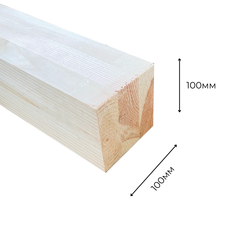 картинка Клееный брус 100х100х3000мм сорт А/В