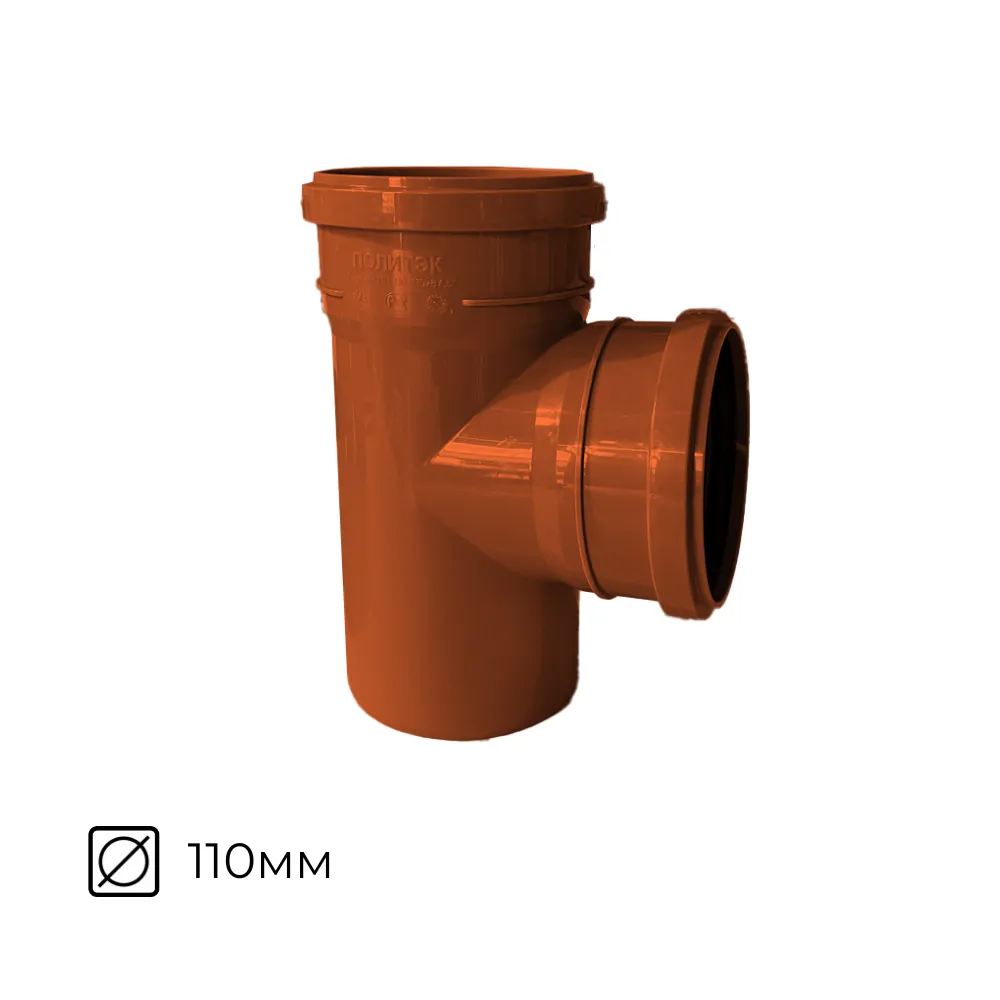 картинка Тройник канализационный 110х110х87º наружный
