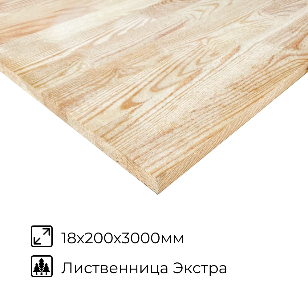 картинка Щит мебельный Лиственница 18х200х3000мм сорт Экстра