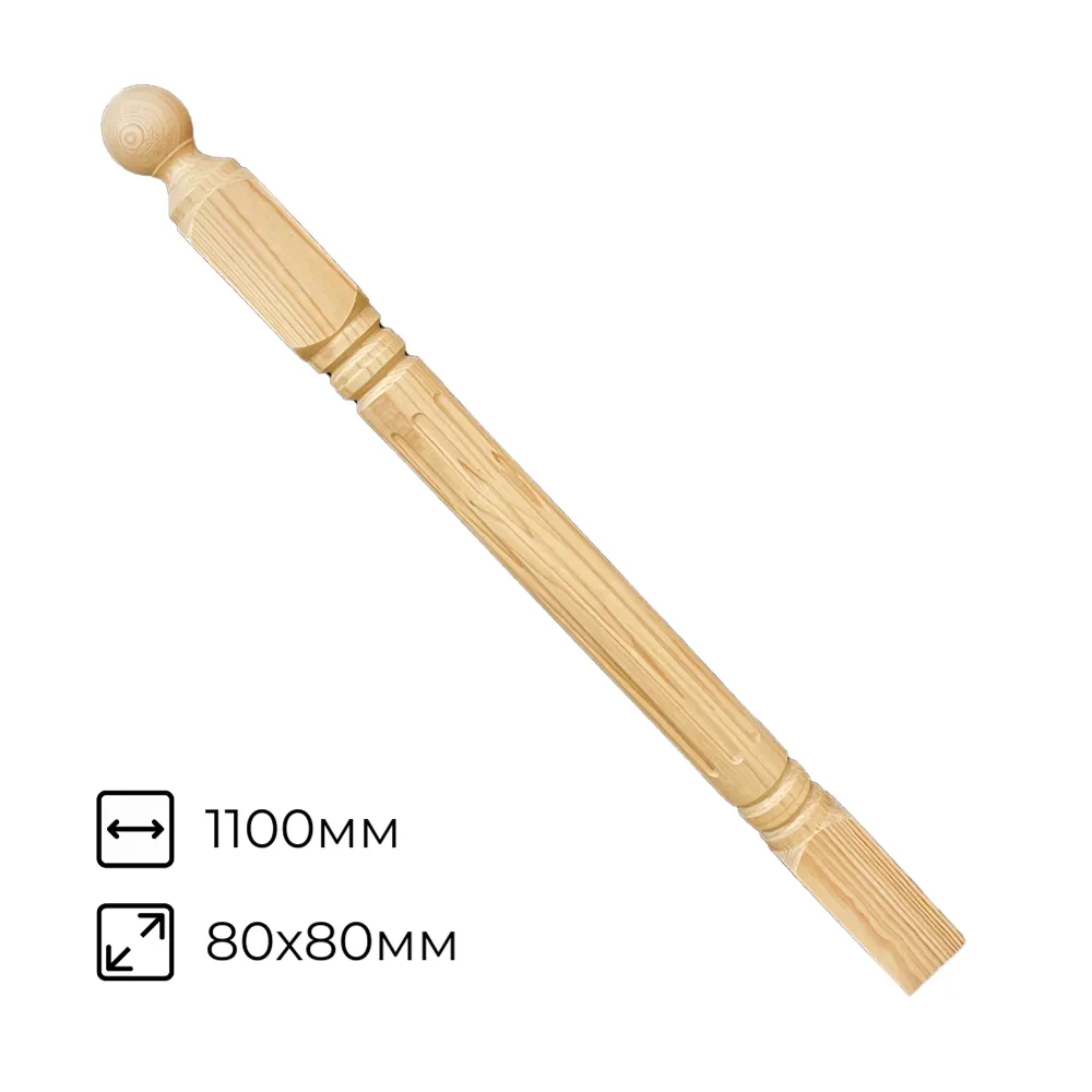 картинка Столб №8 Рим 80х80х1100мм сорт А сосна