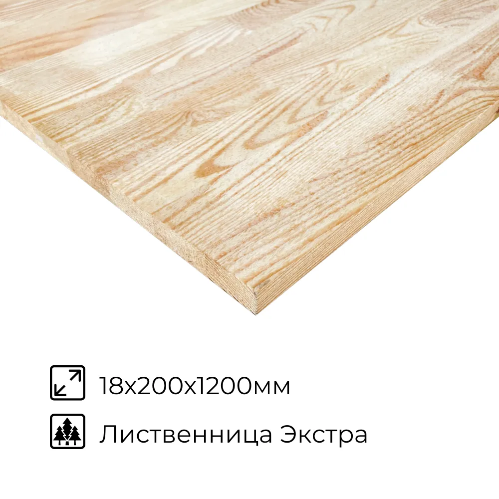 картинка Щит мебельный Лиственница 18х200х1200мм сорт Экстра