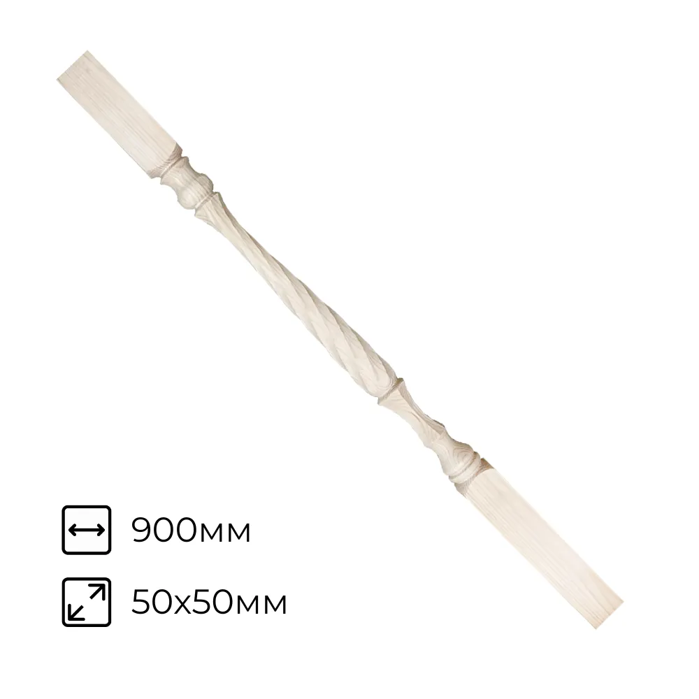 картинка Балясина №11 Витая свеча 50х50х900мм сосна сорт А