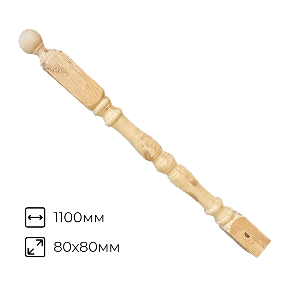 картинка Столб №5 Симметрия 80х80х1100мм сорт В сосна