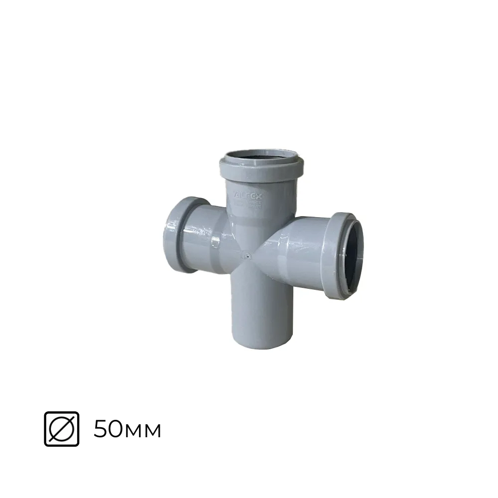 картинка Крестовина канализационная 50х50х87º внутренняя