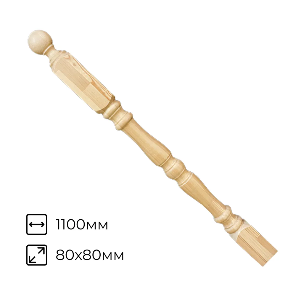 картинка Столб №5 Симметрия 80х80х1100мм сорт А сосна