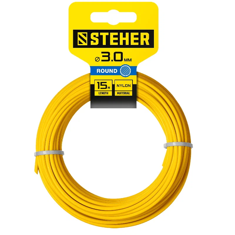 картинка Леска для триммеров "Круг", 3.0мм/15м/ STEHER