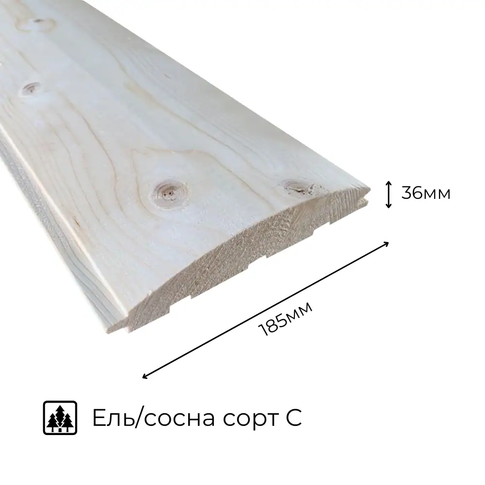 картинка Блок-хаус ель/сосна 36х185х4000мм сорт С