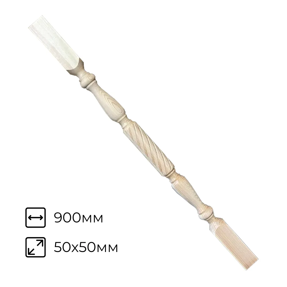 картинка Балясина №9 Витой бочонок 50х50х900мм сосна сорт А