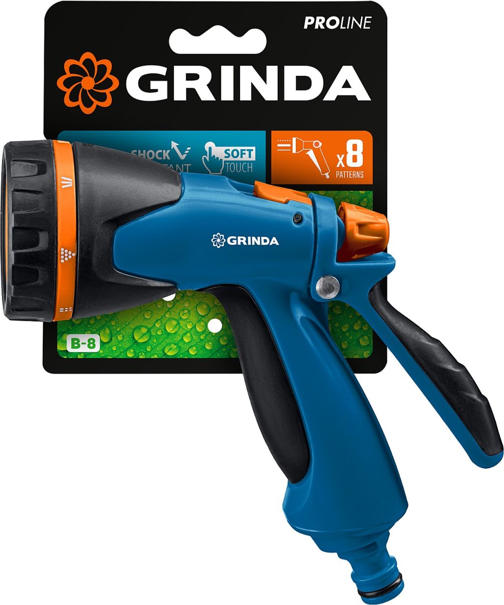 картинка Пистолет поливочный GRINDA Proline B-8,8-режимов, 429110