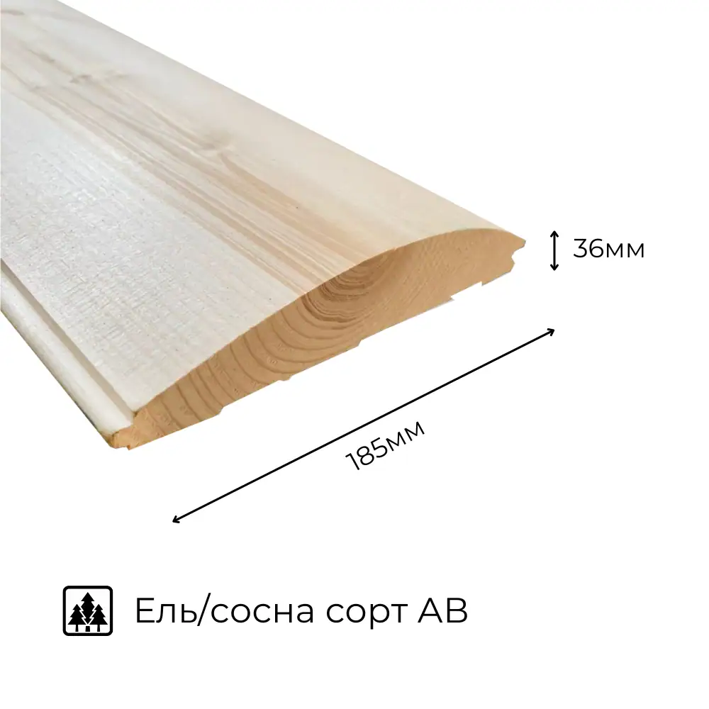 картинка Блок-хаус ель/сосна 36х185х3000мм сорт АВ