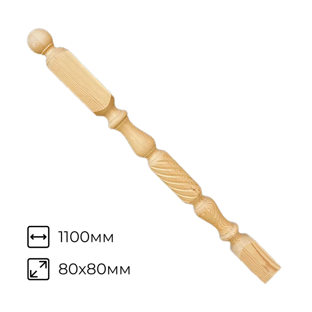 картинка Столб №9 Бочонок 80х80х1100мм сорт А сосна