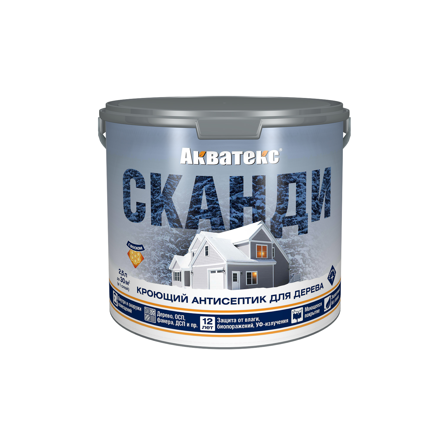 картинка Акватекс СКАНДИ. Фьорд. 2,5 л. Кроющий антисептик для древесины