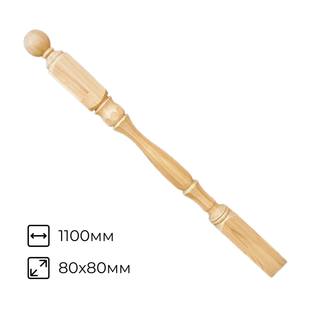 картинка Столб №13 Рустовый 80х80х1100мм сорт А сосна