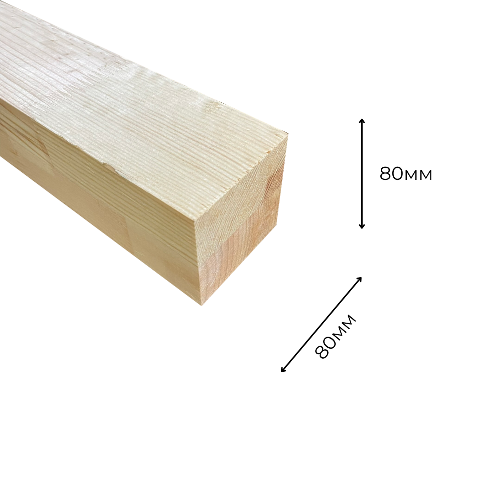 картинка Клееный брус 80х80х6000мм сорт А/А