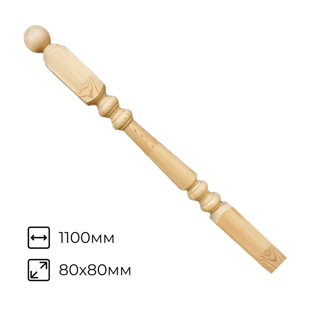 картинка Столб №3 Тюльпан 80х80х1100мм сорт А сосна