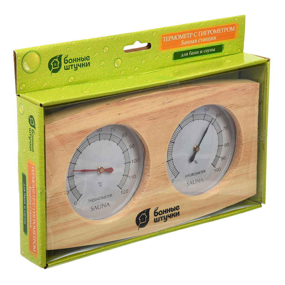 картинка Термометр с гигрометром Банная станция, 24,5*13,5*3