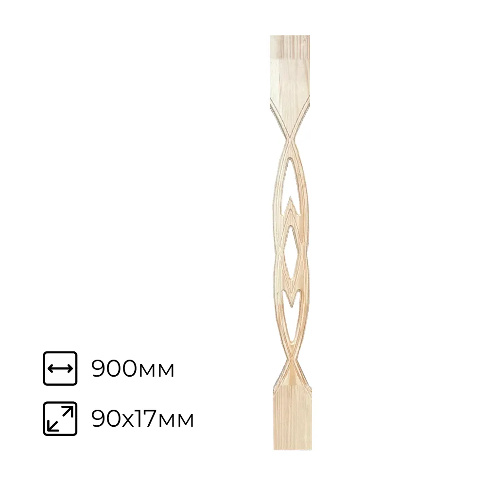 картинка Балясина Плоская №1 90х17х900мм сосна сорт А