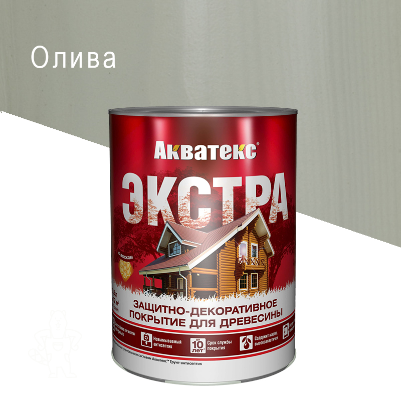 картинка Акватекс ЭКСТРА. Олива. 0,8 л. Защитно-декоративное покрытие для древесины