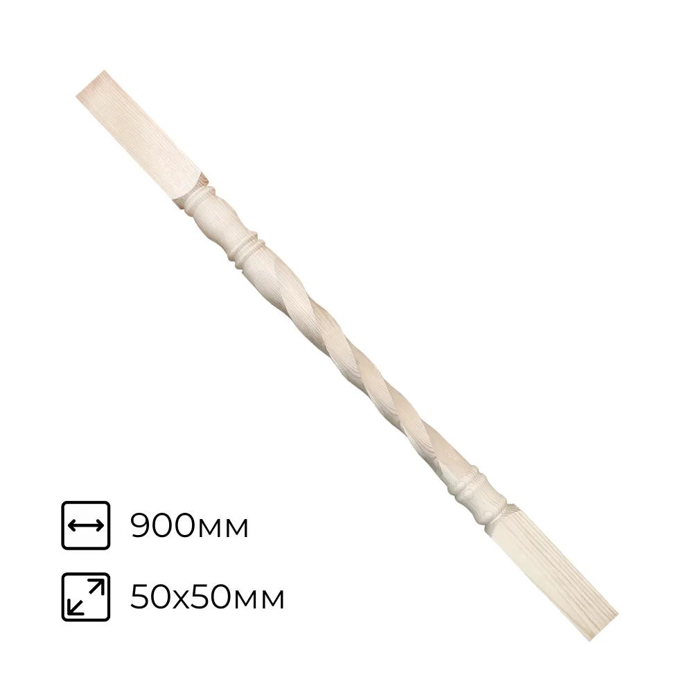 картинка Балясина №19 Длинная резьба 50х50х900мм сосна сорт А